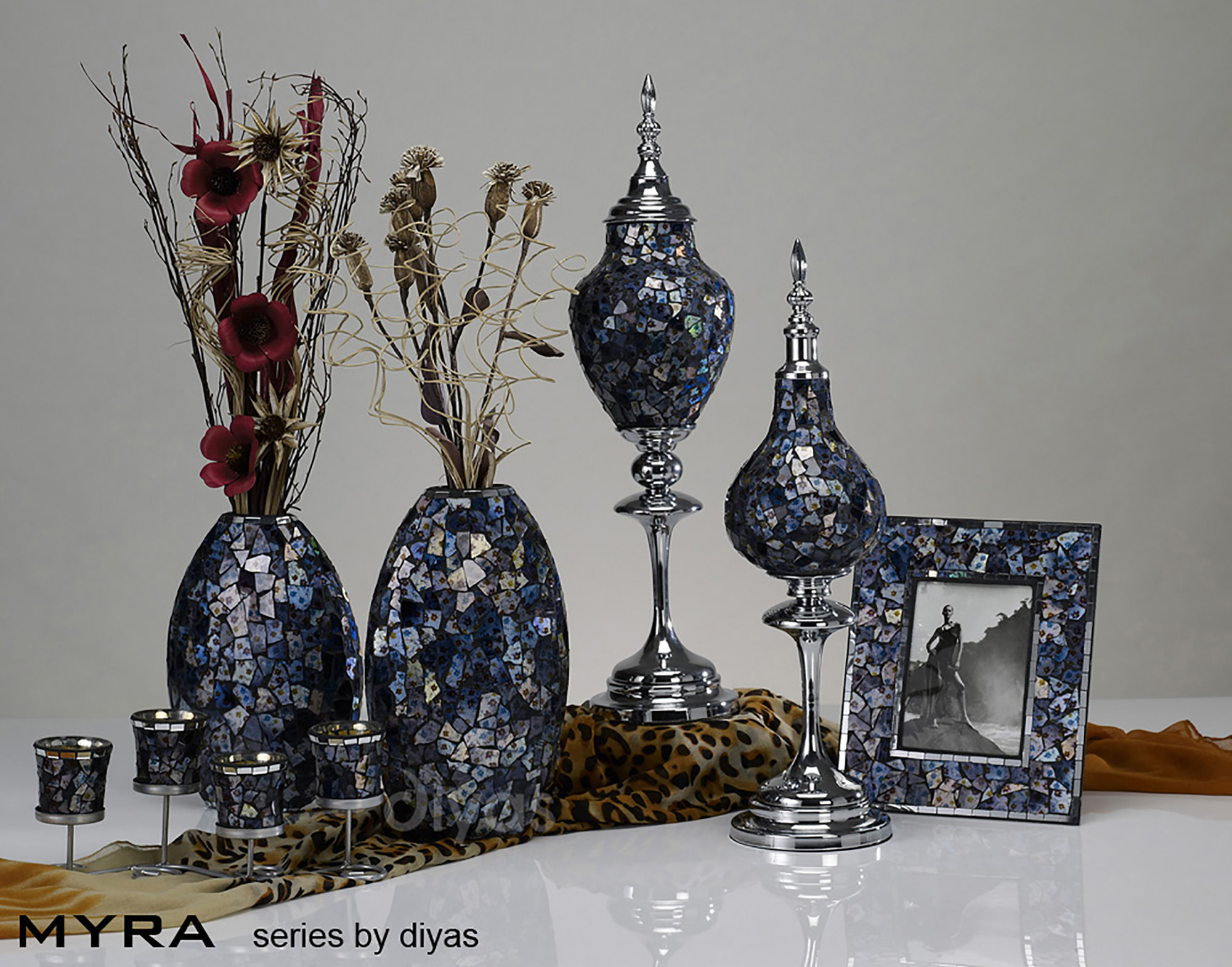 Myra Mosaic Art Glassware Diyas Home Ornaments